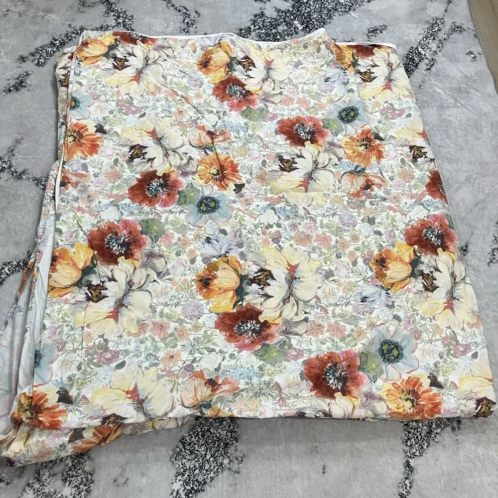 Pottery Barn Cotton Floral Duvet Cover Set King / California King 2 Pillow Shams